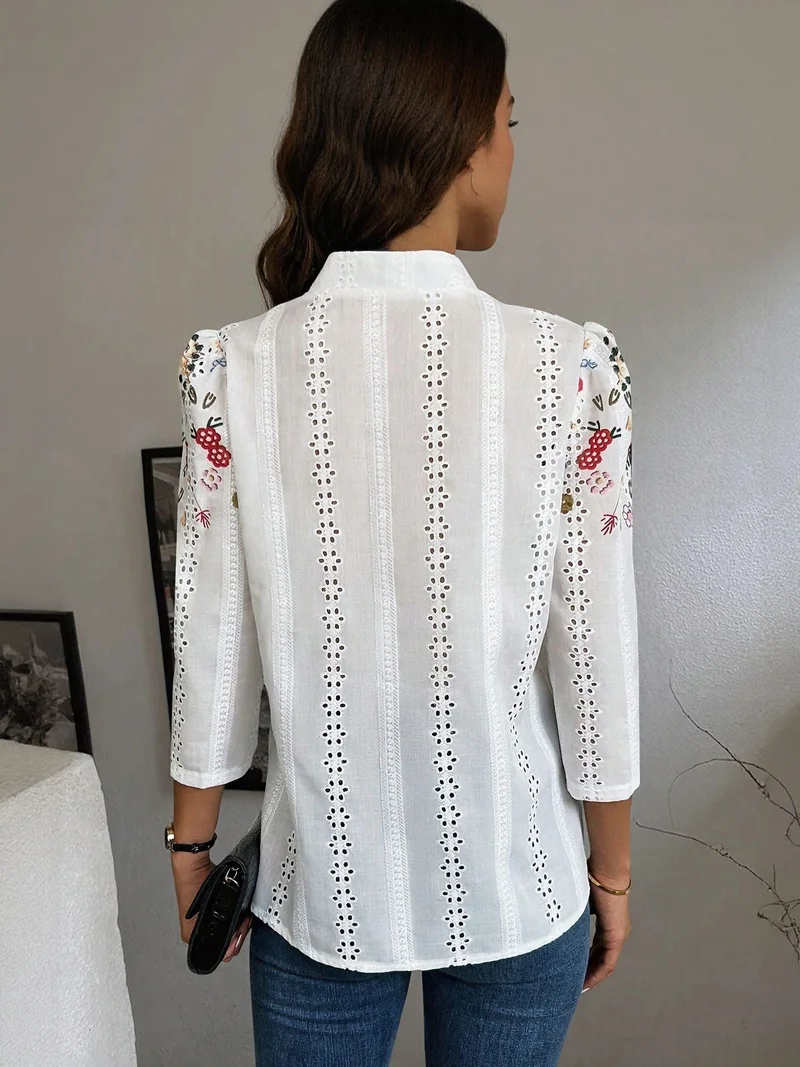OUTZIDR White Placement Print Shirt